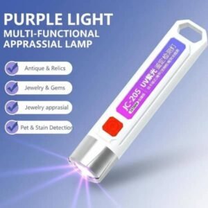 K-206 365nm UV Currency Checker Rechargeable Light | Portable Lightweight UV Torch for Banknote Security Feature, Stain & Security Mark Inspection